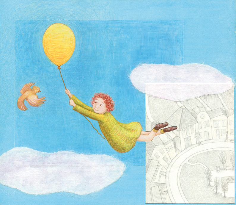 illustratie : vliegen met ballon